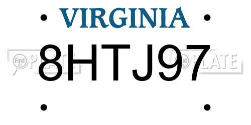 8HTJ97 Virginia License Plate