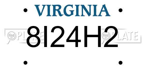 8I24H2 Virginia License Plate
