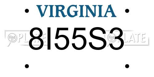 8I55S3 Virginia License Plate