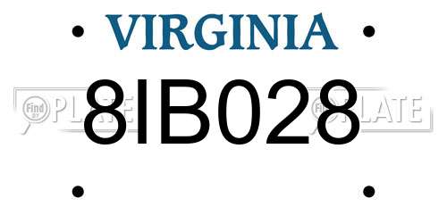 8IB028 Virginia License Plate
