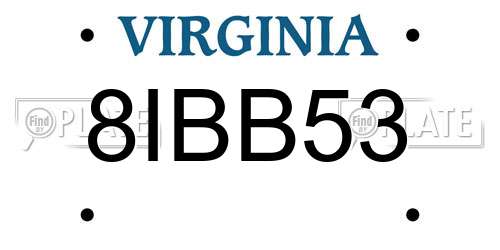 8IBB53 Virginia License Plate