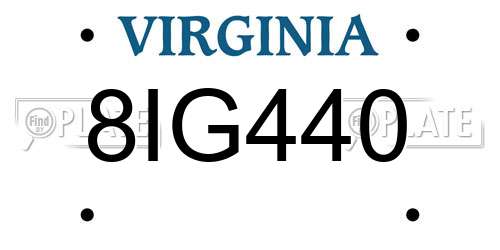 8IG440 Virginia License Plate