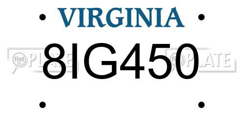 8IG450 Virginia License Plate