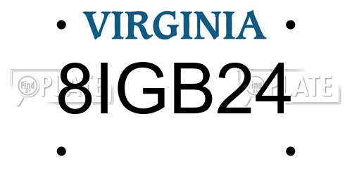 8IGB24 Virginia License Plate