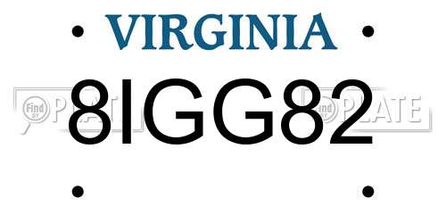 8IGG82 Virginia License Plate