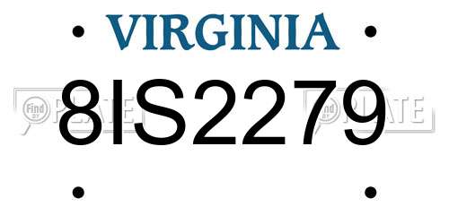 8IS2279 Virginia License Plate