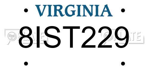 8IST229 Virginia License Plate