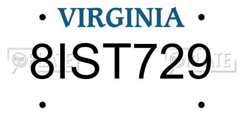 8IST729 Virginia License Plate