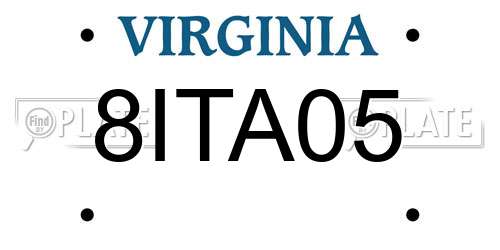 8ITA05 Virginia License Plate