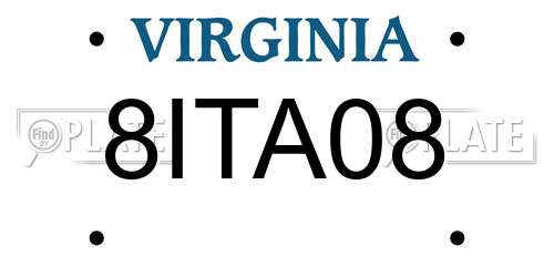 8ITA08 Virginia License Plate