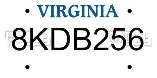 8KDB256 Virginia License Plate