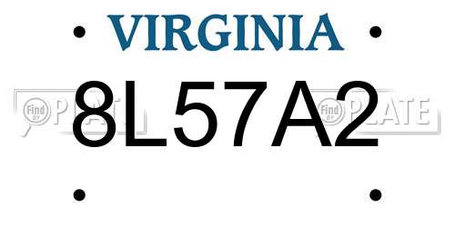 8L57A2 Virginia License Plate