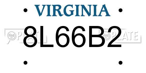 8L66B2 Virginia License Plate