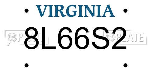 8L66S2 Virginia License Plate