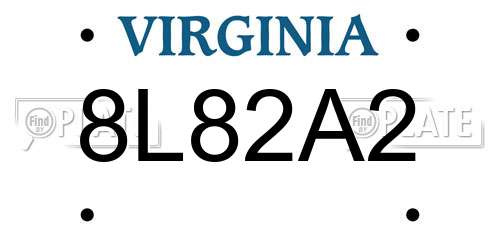 8L82A2 Virginia License Plate