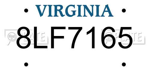 8LF7165 Virginia License Plate