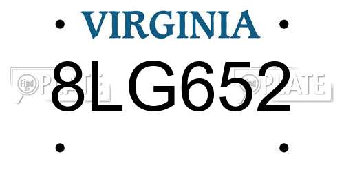 8LG652 Virginia License Plate