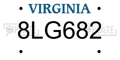 8LG682 Virginia License Plate