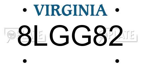 8LGG82 Virginia License Plate