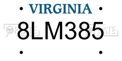 8LM385 Virginia License Plate