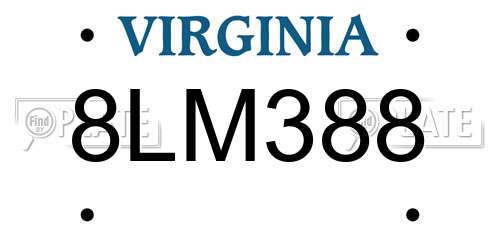 8LM388 Virginia License Plate