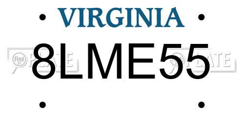 8LME55 Virginia License Plate