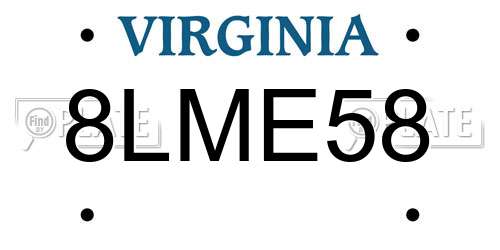 8LME58 Virginia License Plate