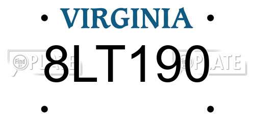 8LT190 Virginia License Plate