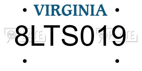 8LTS019 Virginia License Plate