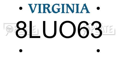8LUO63 Virginia License Plate