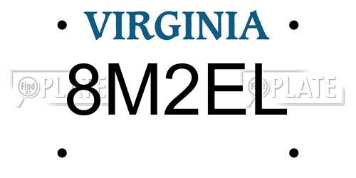 8M2EL Virginia License Plate