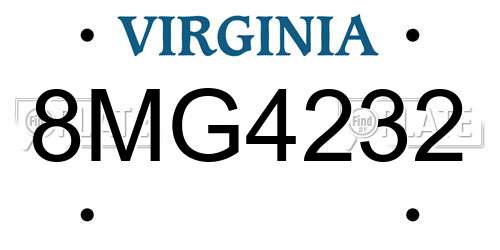 8MG4232 Virginia License Plate