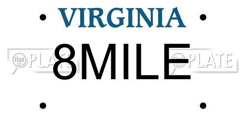 8MILE Virginia License Plate