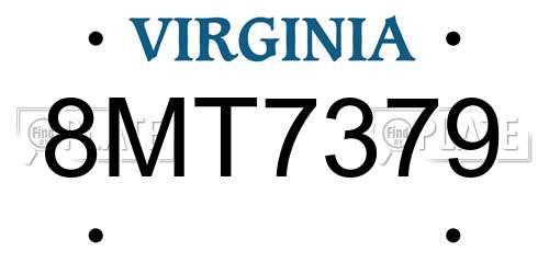 8MT7379 Virginia License Plate