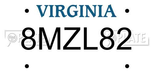 8MZL82 Virginia License Plate