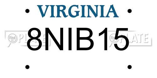 8NIB15 Virginia License Plate