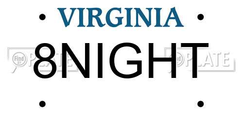 8NIGHT Virginia License Plate