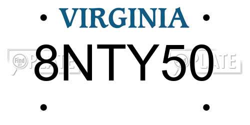 8NTY50 Virginia License Plate