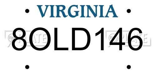 8OLD146 Virginia License Plate