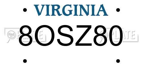 8OSZ80 Virginia License Plate