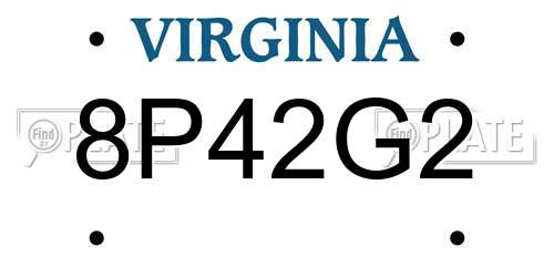 8P42G2 Virginia License Plate