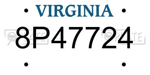 8P47724 Virginia License Plate
