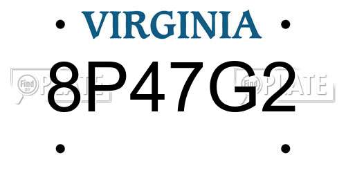 8P47G2 Virginia License Plate
