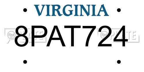 8PAT724 Virginia License Plate