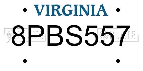 8PBS557 Virginia License Plate