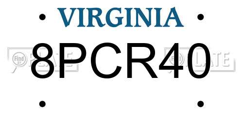 8PCR40 Virginia License Plate