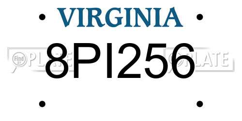 8PI256 Virginia License Plate