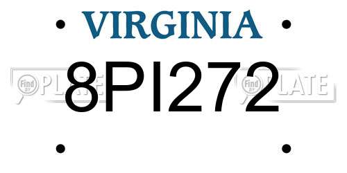 8PI272 Virginia License Plate