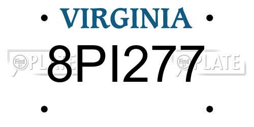 8PI277 Virginia License Plate