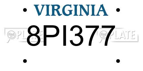 8PI377 Virginia License Plate
